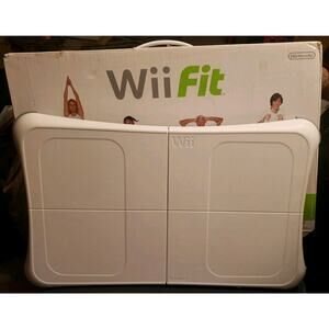 Wii Balance Board W/ Box, Manual, & 4 Replacement Feet No Panel For Batteries